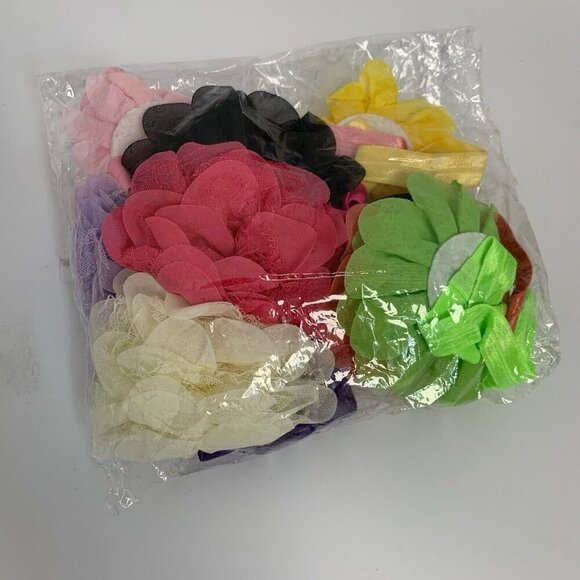 Flower Stretch Multicolor Hairbands For Children Hair Accessoies Pack of 9 - Picture 2 of 15